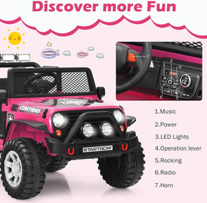 12V Electric 2-Seater Kids Ride-On Jeep Truck with Remote Control Trend Times 4