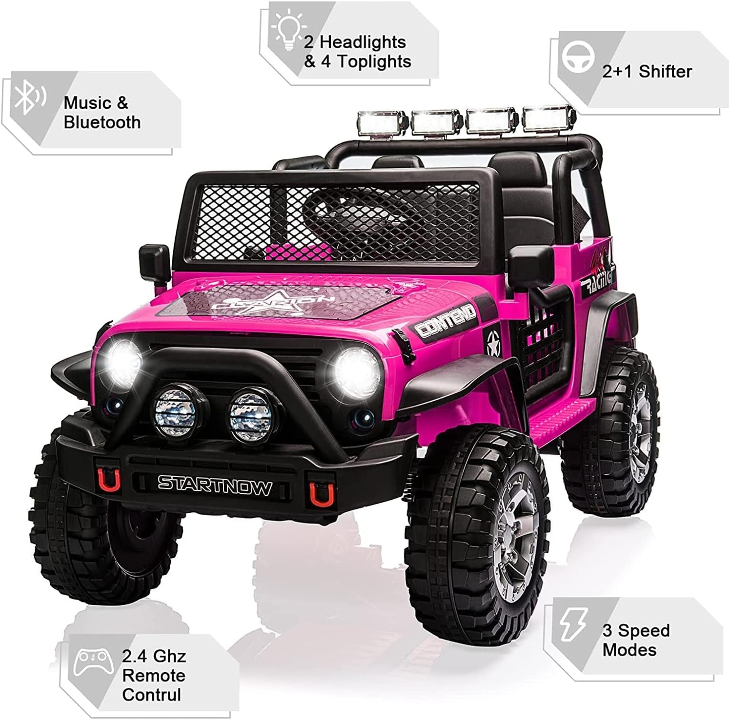 12V Electric 2-Seater Kids Ride-On Jeep Truck with Remote Control Trend Times 9