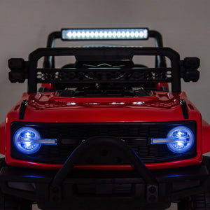 12V Electric Kids Ride-On Jeep Truck Toy with 6 Wheels and Remote Control, Red Trend Times 21
