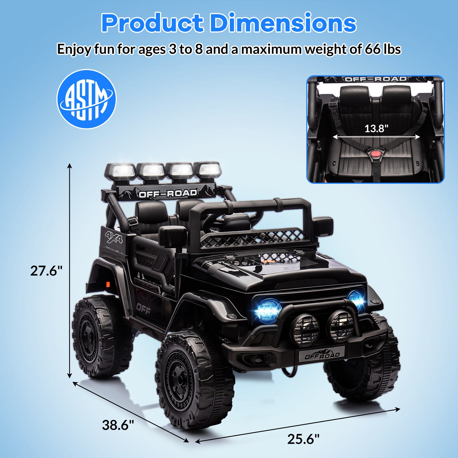 12V Kids Ride-On 2WD Battery-Powered Truck Car with Remote Control Trend Times 7