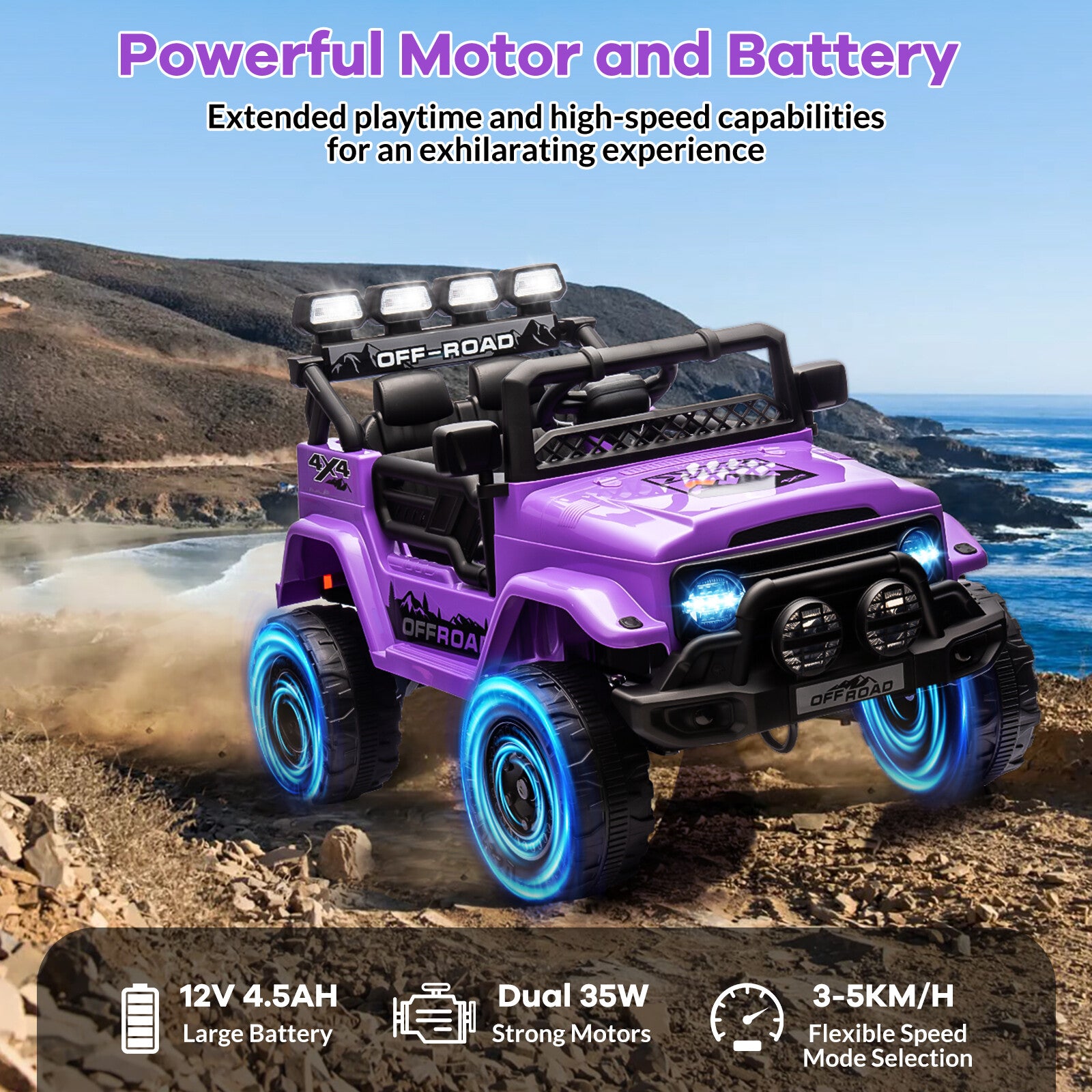 12V Kids Ride-On 2WD Battery-Powered Truck Car with Remote Control Trend Times 9