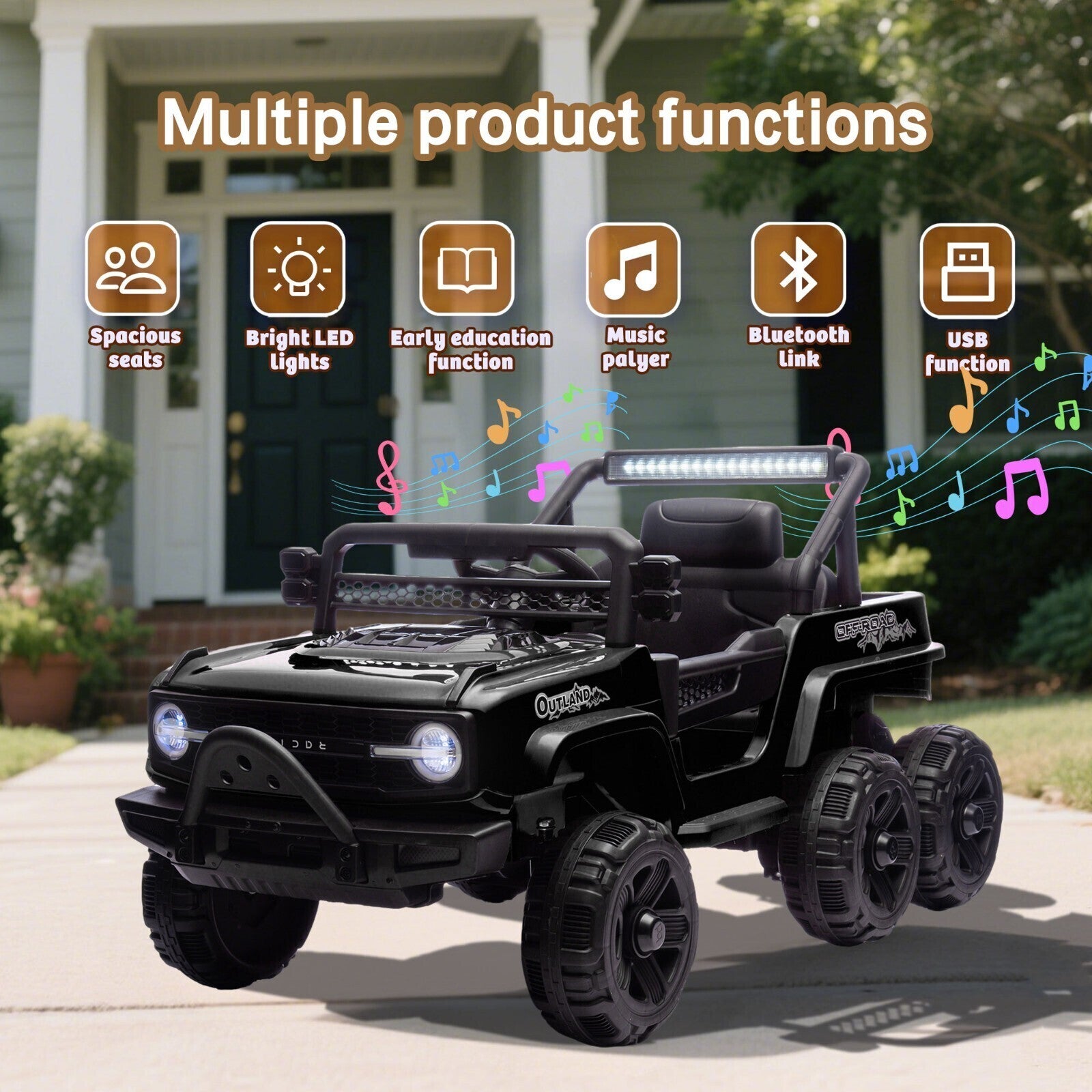 12V Kids Electric Ride-On Truck with 6 Wheels, Music, and Remote Control Trend Times 2