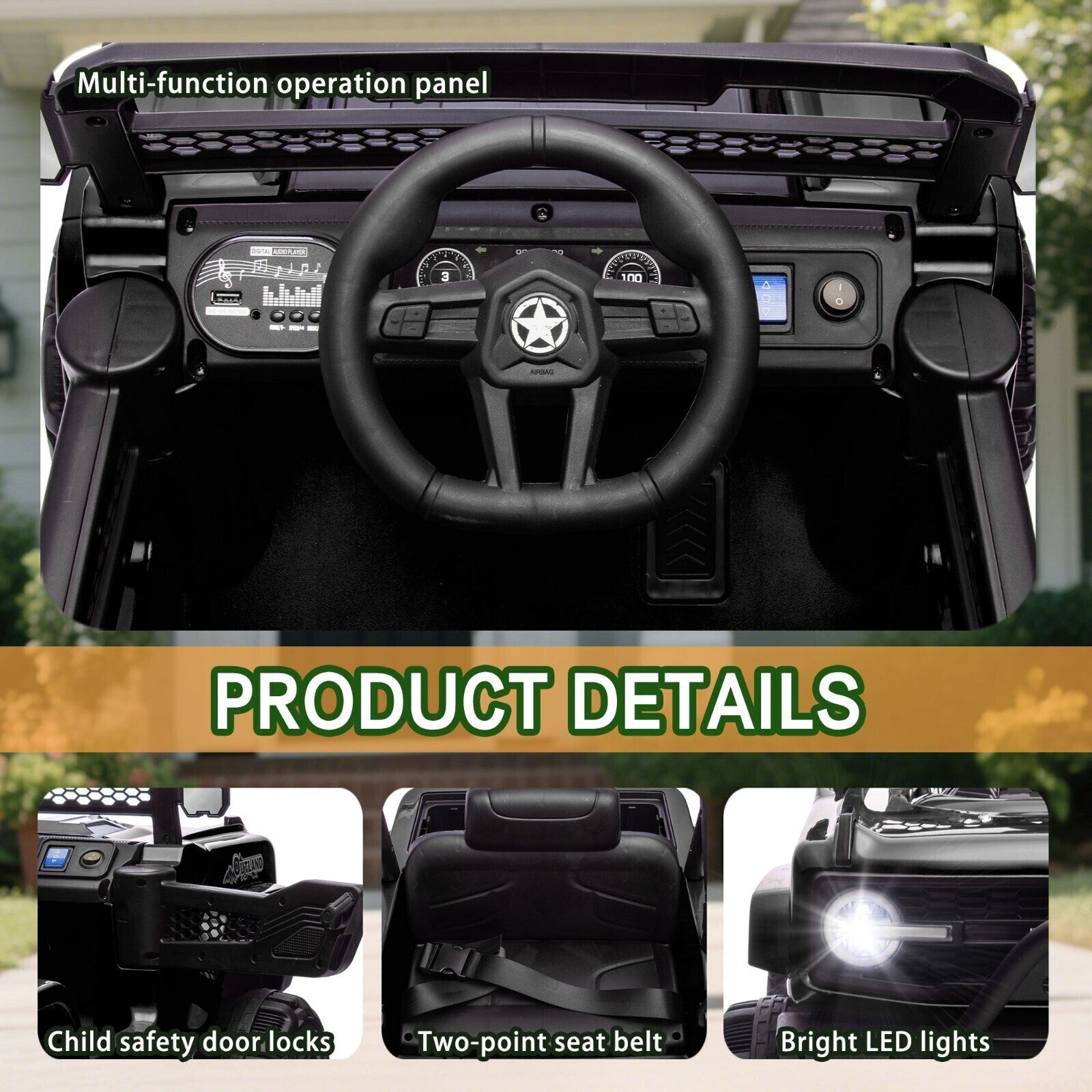 12V Kids Electric Ride-On Truck with 6 Wheels, Music, and Remote Control Trend Times 5