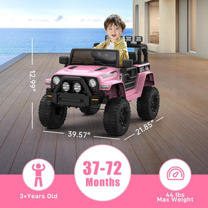 12V Battery-Powered Pink Kids Ride-On 4-Wheeler Truck with Remote Control Trend Times 1
