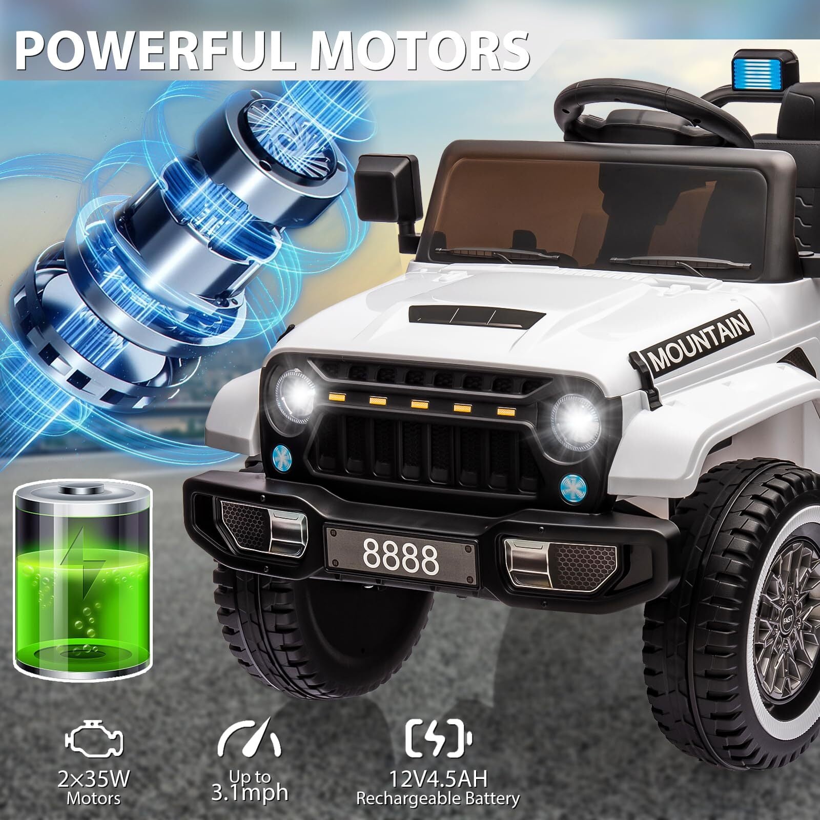 12V Battery-Powered Electric Ride-On Truck Car Toy for Kids Boys and Girls Trend Times 2