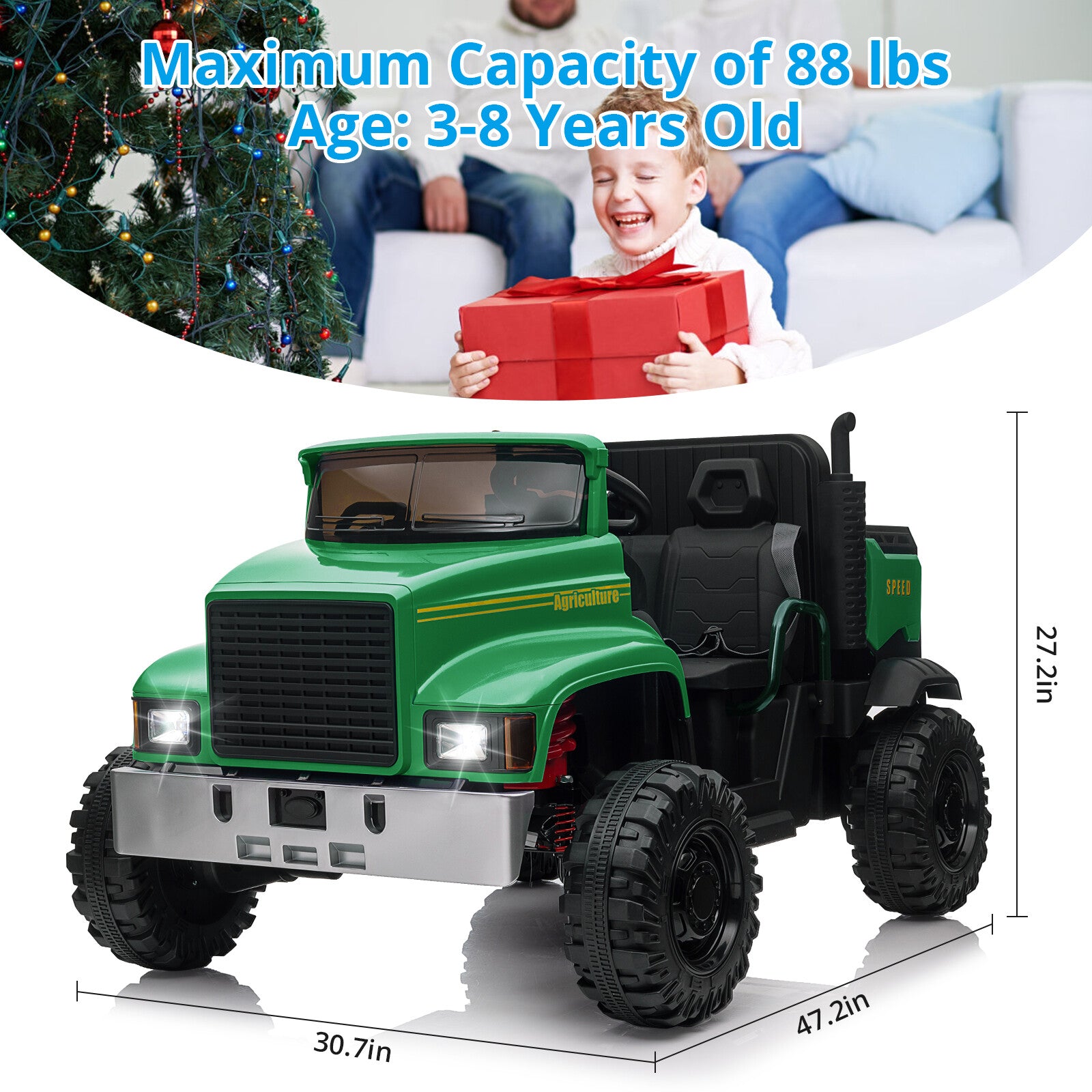 12V Battery-Powered Kids Electric Ride-On Truck Car with Remote Control Trend Times 2