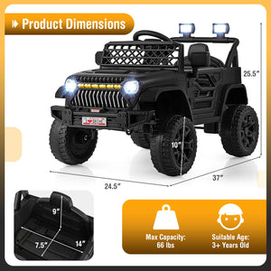 12V Battery-Powered Kids Electric Ride-On Truck Car with 3 Speeds for Toddlers Trend Times 1