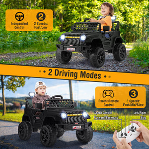 12V Battery-Powered Kids Electric Ride-On Truck Car with 3 Speeds for Toddlers Trend Times 4