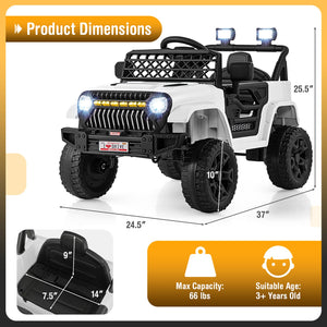 12V Battery-Powered Electric Ride-On Truck Car for Toddlers with 3 Speed Settings Trend Times 2