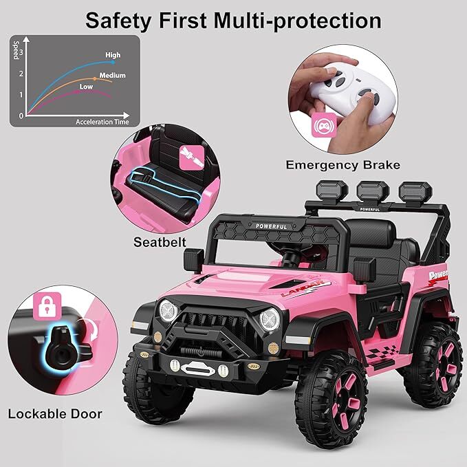 12V Battery-Powered Ride-On Truck Car for Toddlers with 3 Speed Settings Trend Times 10