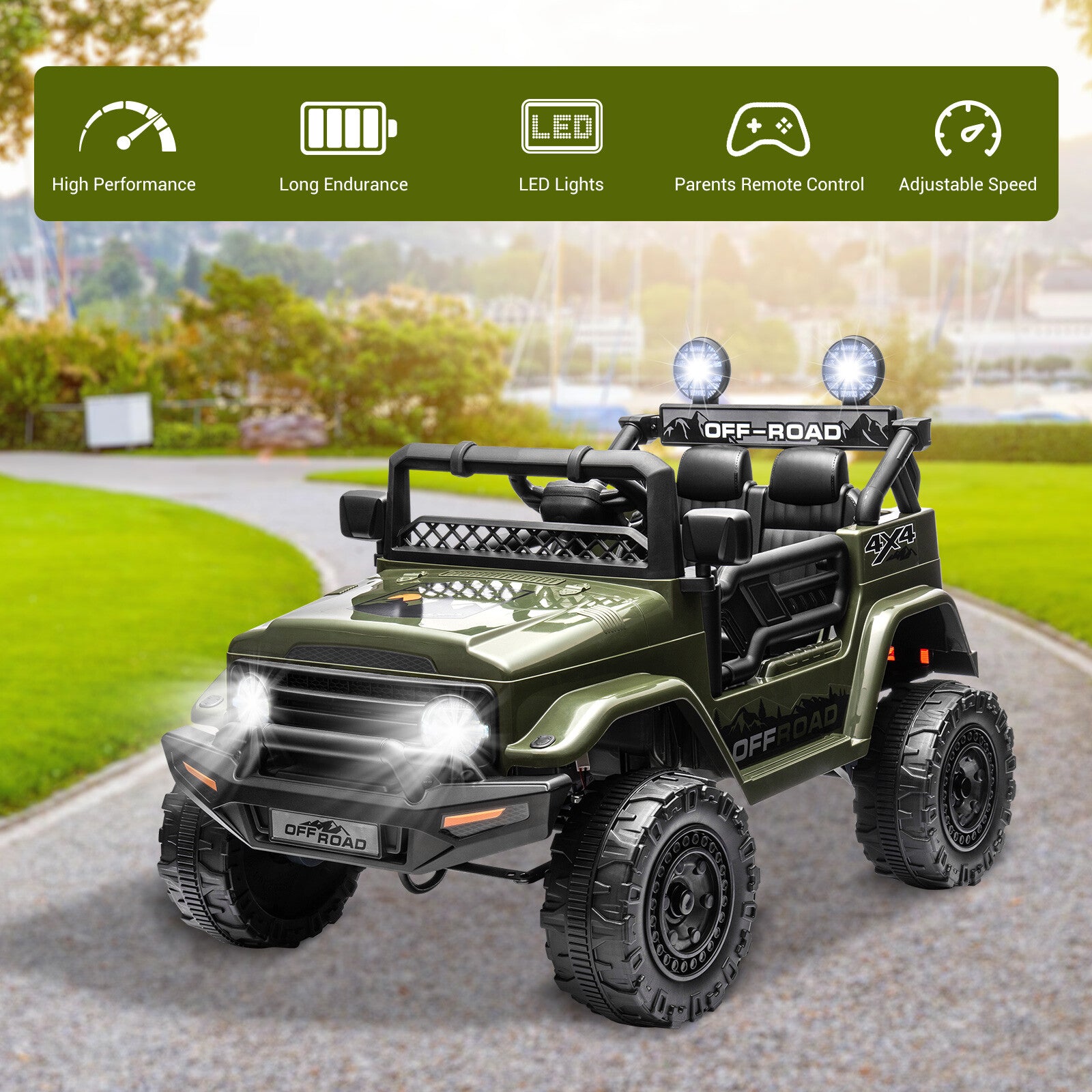 12V Kids Electric Ride-On Off-Road SUV Truck with Remote Control and LED Lights Trend Times 10