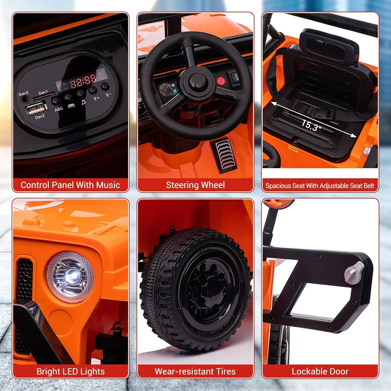12V Electric Ride-On Truck Car for Kids with Remote Control and LED Lights Trend Times 14