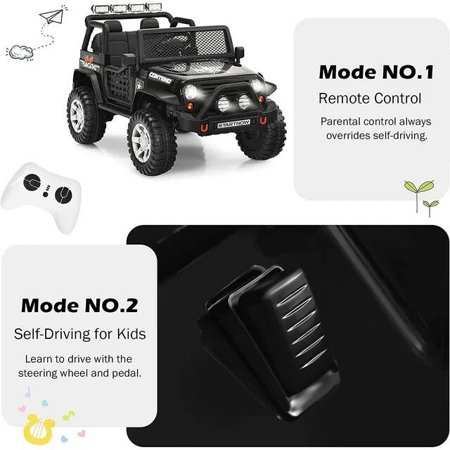 12V Kids Electric 2-Seater Jeep Ride-On Truck with MP3 and LED Lights Trend Times 14
