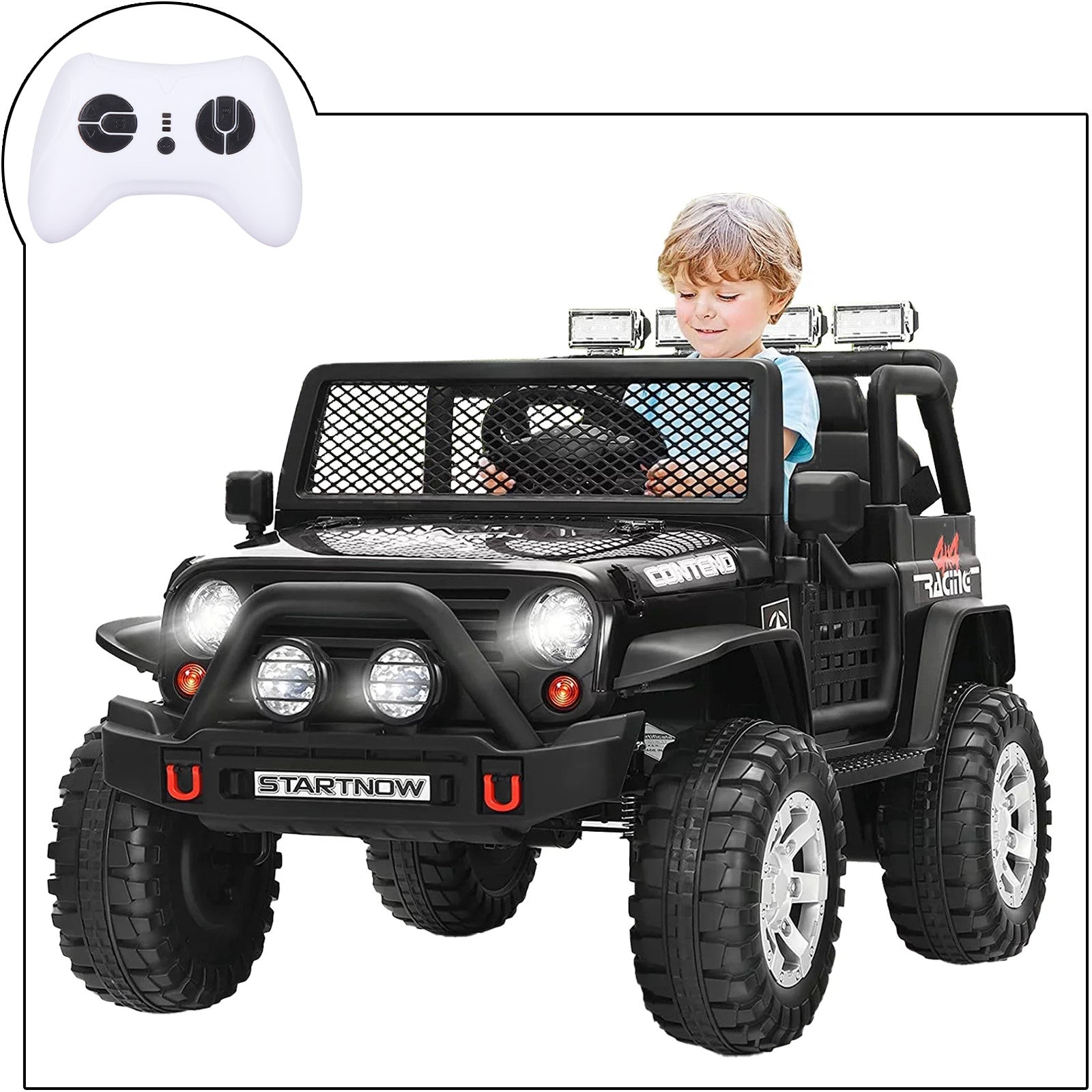 12V Kids Electric 2-Seater Jeep Ride-On Truck with MP3 and LED Lights Trend Times 2
