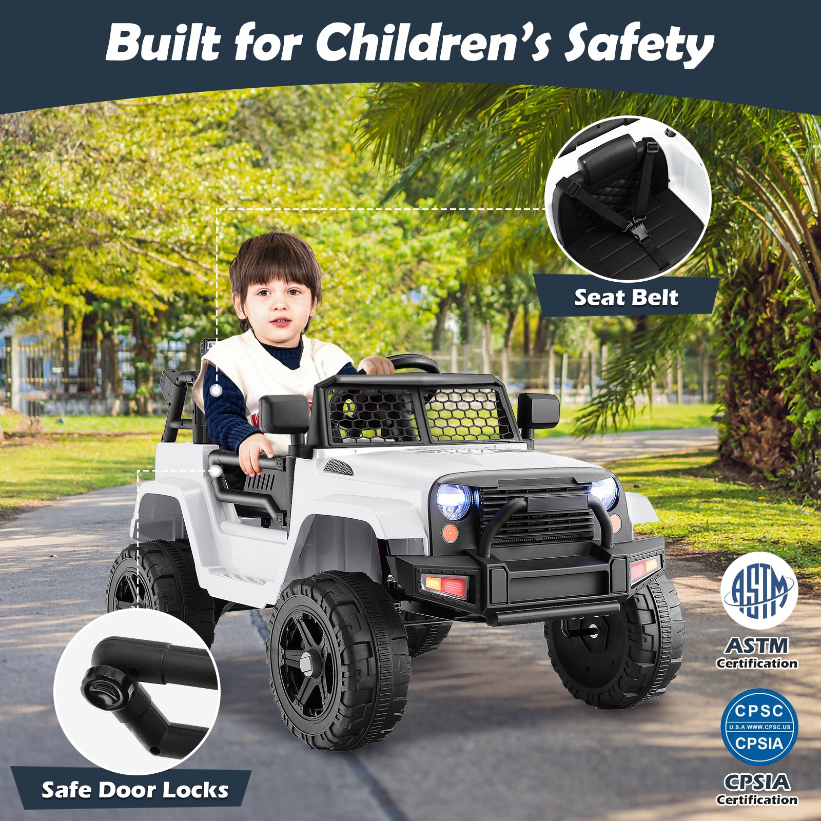 12V Kids Electric Ride-On Truck Car with Remote Control, Lights, and Music Trend Times 4