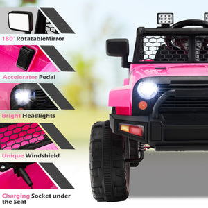 12V Pink Kids Electric Ride-On Truck with Remote, Music, and Lights Trend Times 8