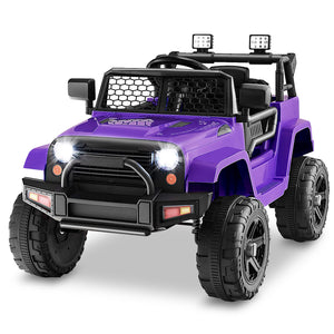 12V Kids Electric Ride-On Truck with Remote Control, Music, and Lights – Purple Trend Times 0