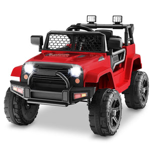 12V Red Kids Electric Ride-On Truck with Remote Control, Music, and Lights Trend Times Variant 0