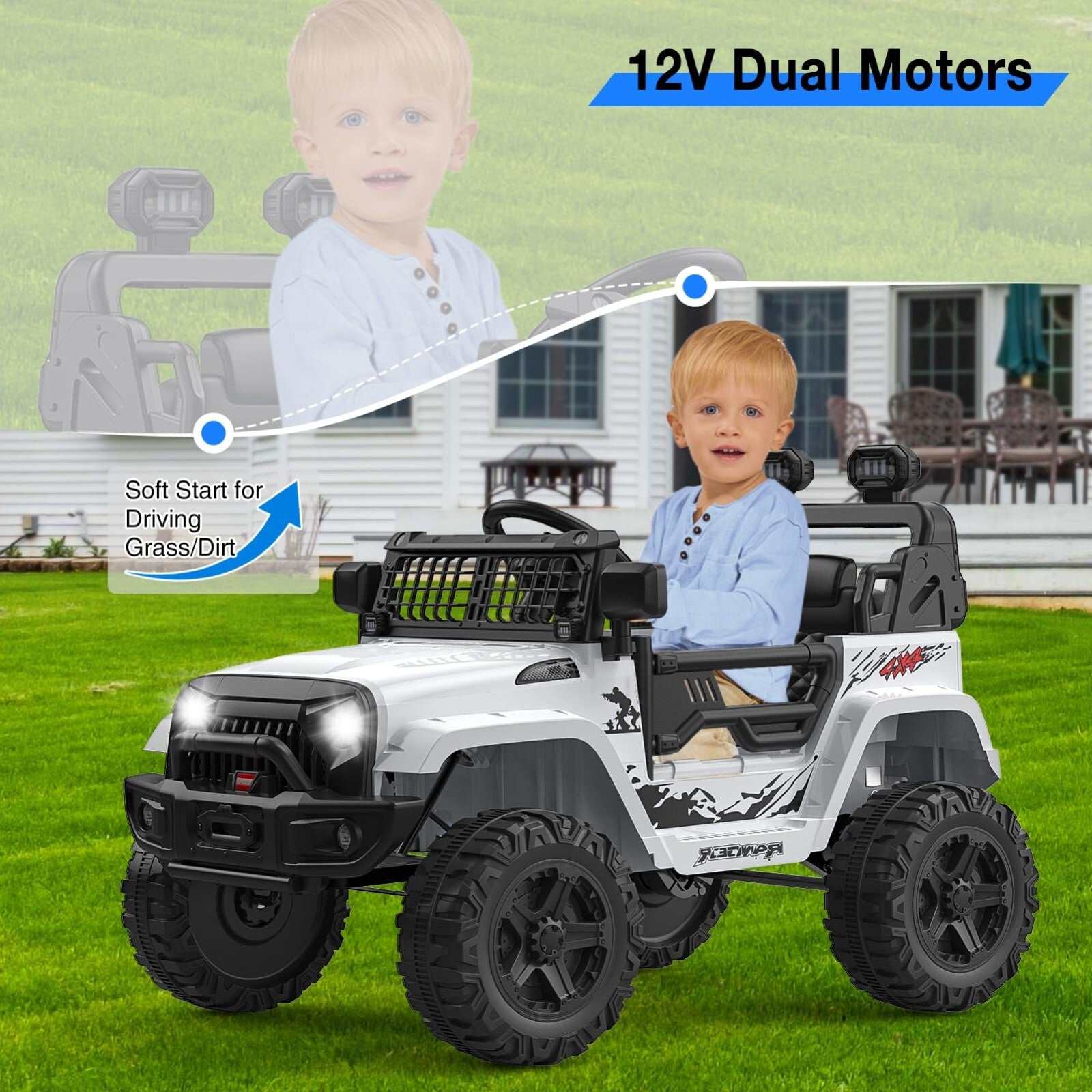 12V Kids Electric Ride-On Truck and Car with Parent Remote Control and LED Lights Trend Times 5