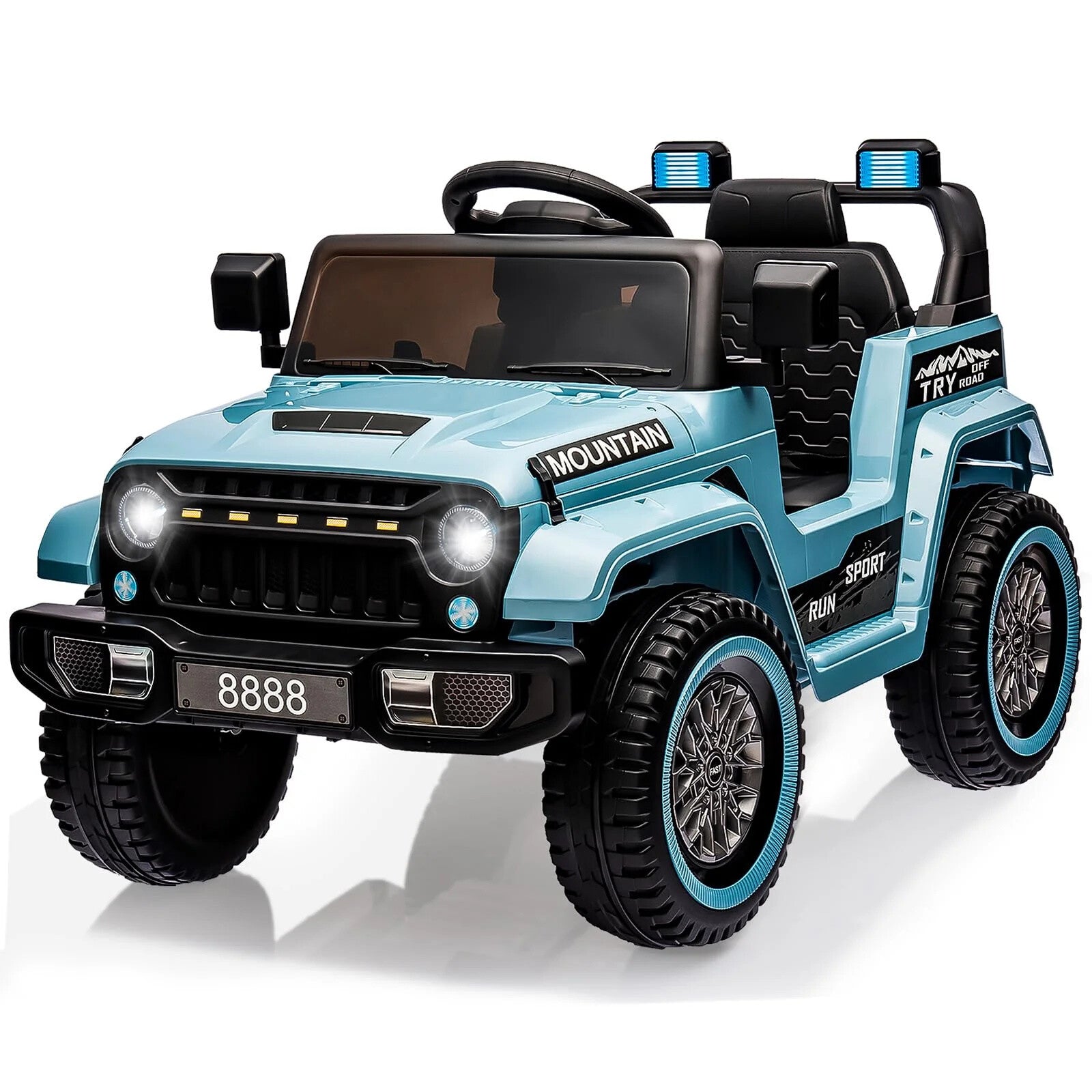 12V Kids Ride-On Truck Car with LED Lights, Horn, Music, and Spring Suspension Trend Times 2
