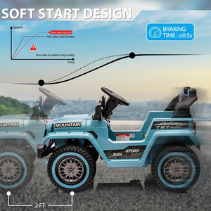 12V Kids Ride-On Truck Car with LED Lights, Horn, Music, and Spring Suspension Trend Times 6