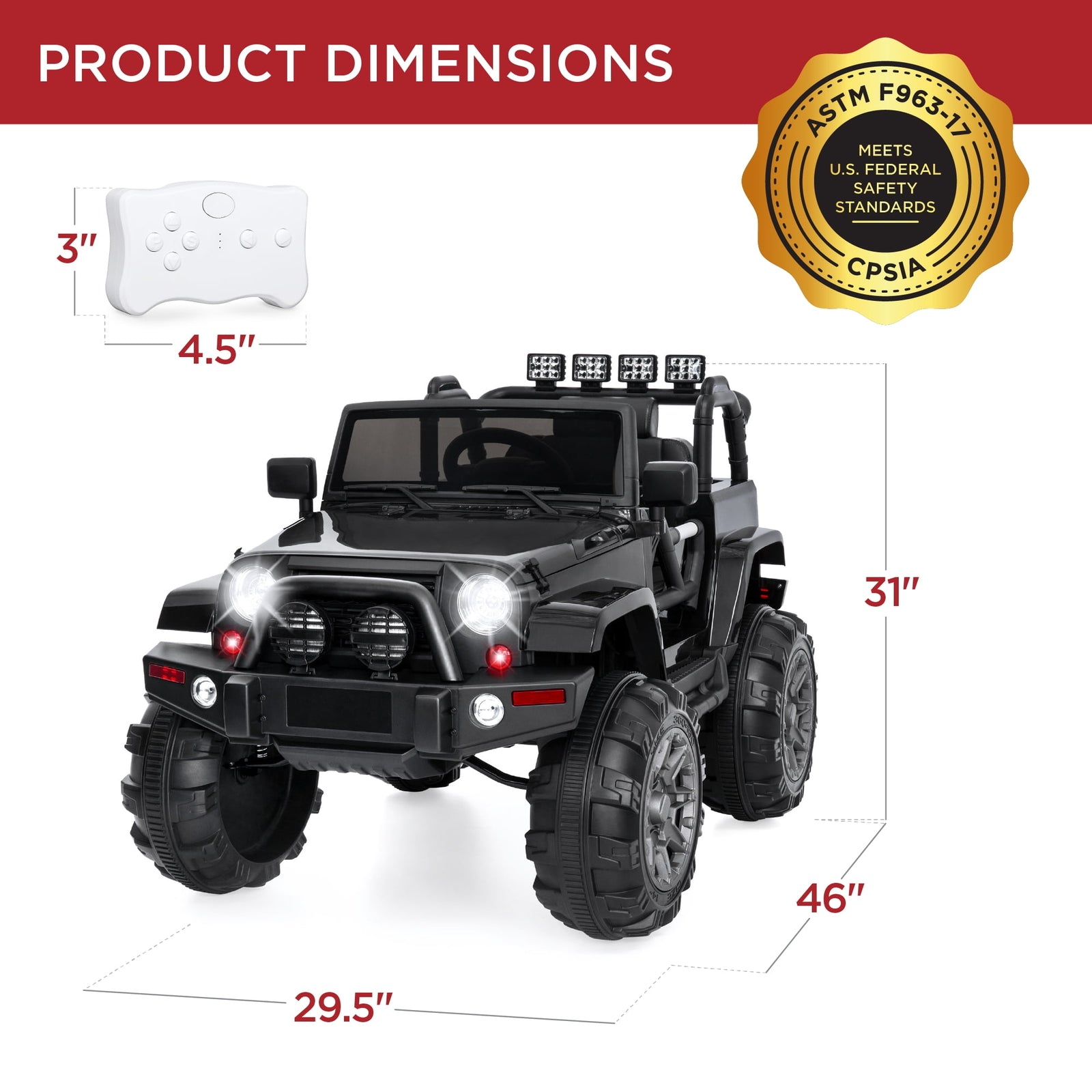 12V Kids Ride-On Truck Car with Remote Control, Spring Suspension, Bluetooth, and LED Lights Trend Times 7