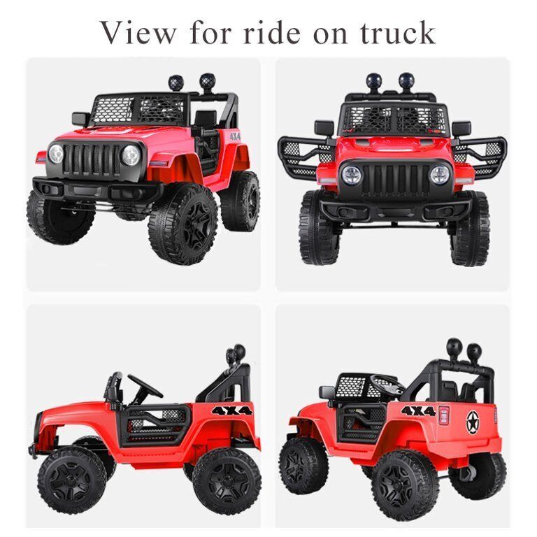 12V Kids Ride-On Truck Car with LED Lights, Parent Remote Control, and Spring Suspension Trend Times 10