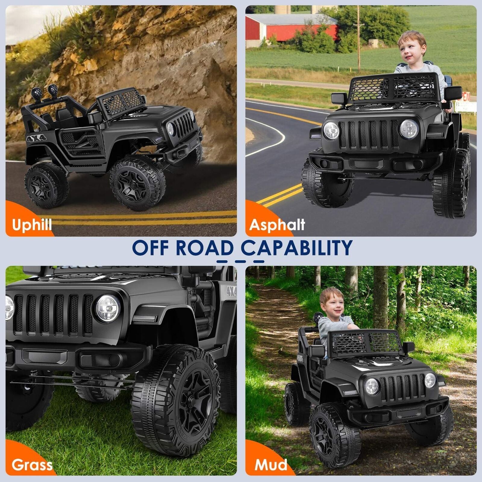 12V Kids Ride-On Truck Car with LED Lights, Parent Remote Control, and Spring Suspension Trend Times 18