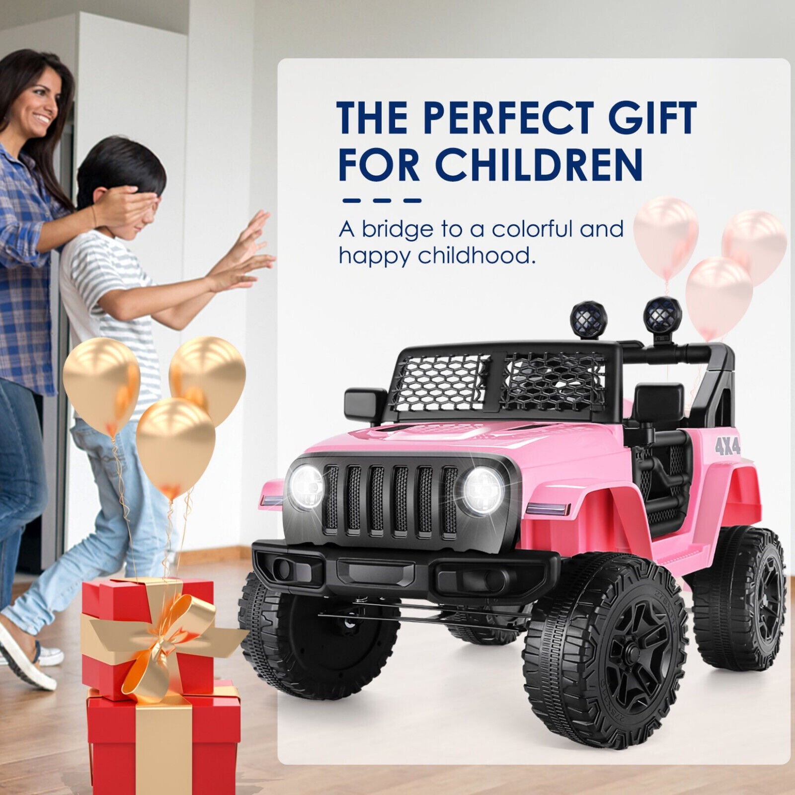 12V Kids Ride-On Truck Car with LED Lights, Parent Remote Control, and Spring Suspension Trend Times 19