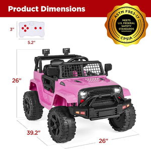 12V Kids Ride-On Truck Car with Parent Remote Control, Spring Suspension, and LED Lights Trend Times 6