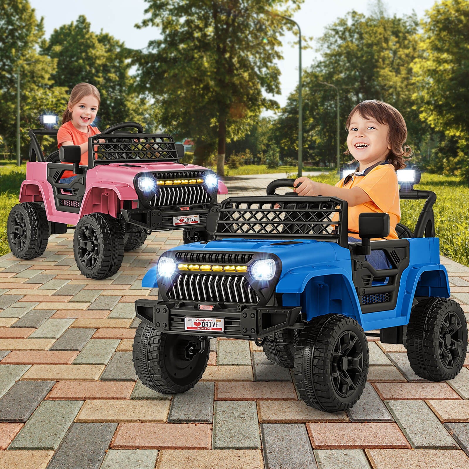 12V Kids Ride-On Truck Car with Parental Remote, 3 Speeds, LED Lights, and Music Player Trend Times 2