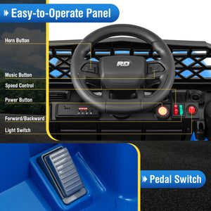 12V Kids Ride-On Truck Car with Parental Remote, 3 Speeds, LED Lights, and Music Player Trend Times 7