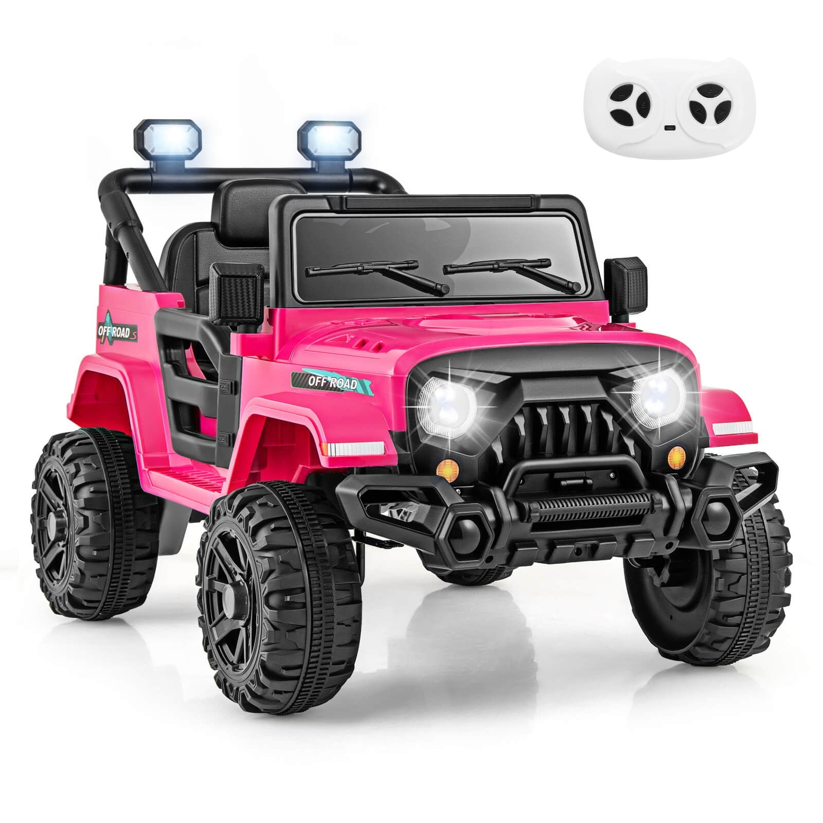 12V Kids Ride-On Truck Car with Remote Control, Threaded Wheels, 3 Speeds, and LED Lights Trend Times 10