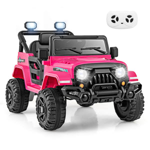 12V Kids Ride-On Truck Car with Remote Control, Threaded Wheels, 3 Speeds, and LED Lights Trend Times 10