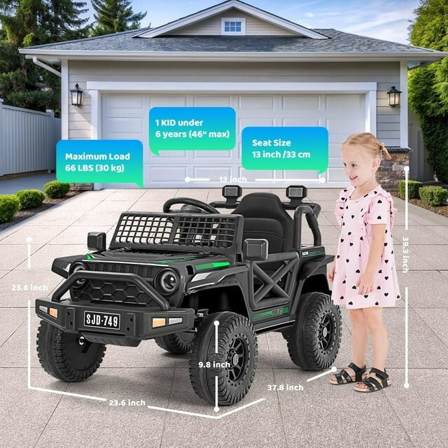 12V Kids Ride-On Electric Truck Car with 2.4G Remote Control and 3 Speed Settings Trend Times 8