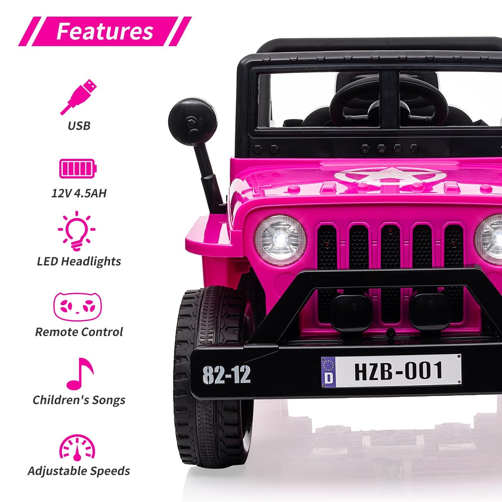 12V Electric Ride-On Truck Car for Kids with Remote Control and Safety Seat Belt Trend Times 4