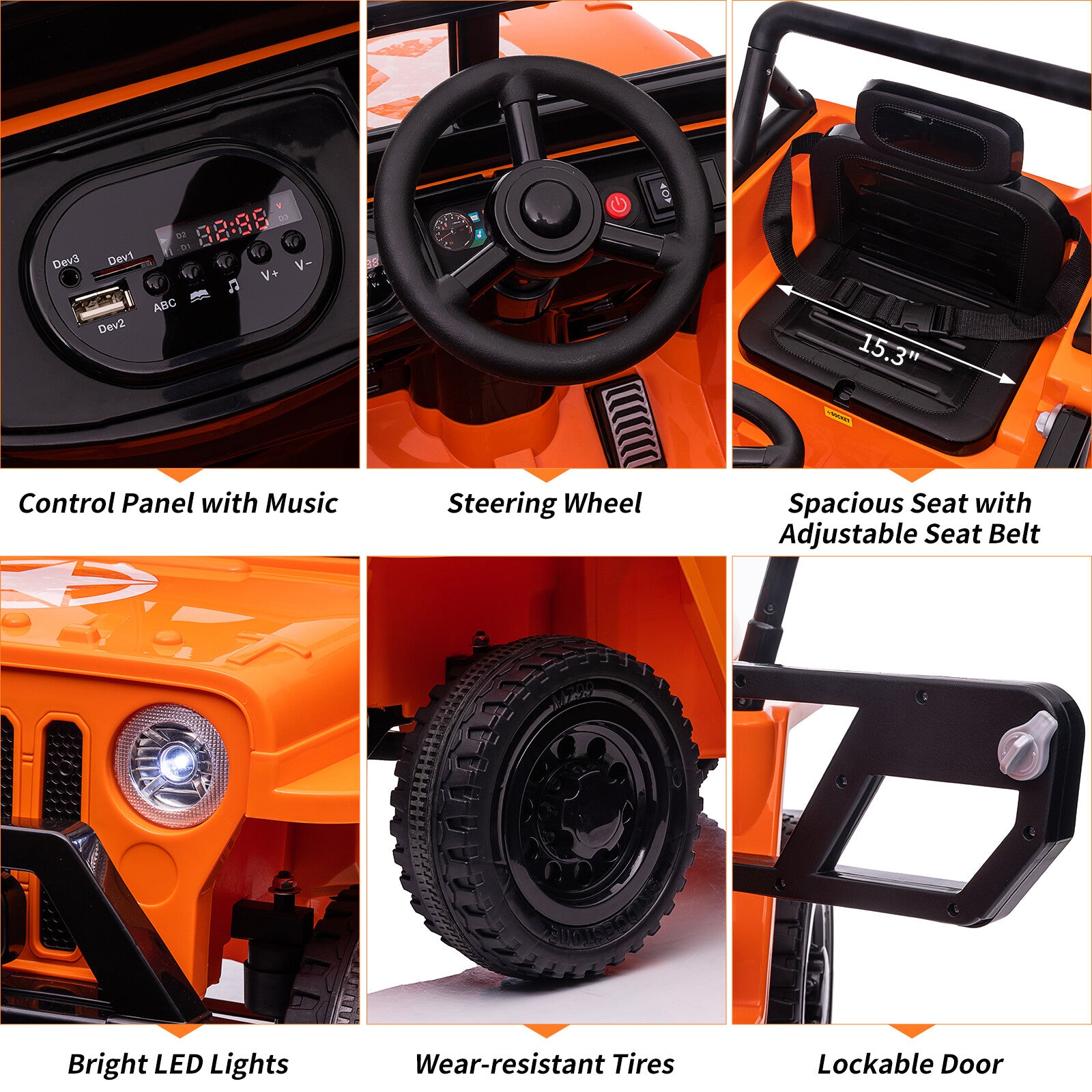 12V Electric Kids Ride-On Truck Car with Remote Control Toy Trend Times 3