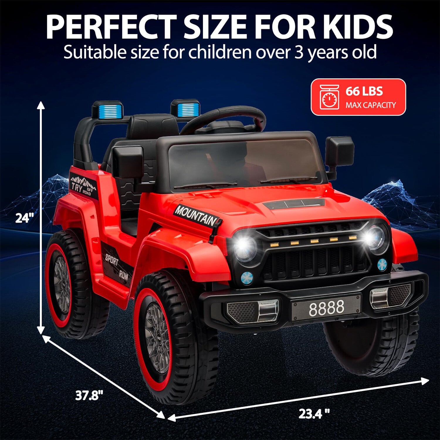 12V Kids Ride-On Truck Car with Remote Control, Music, LED Lights, and Horn Trend Times 6