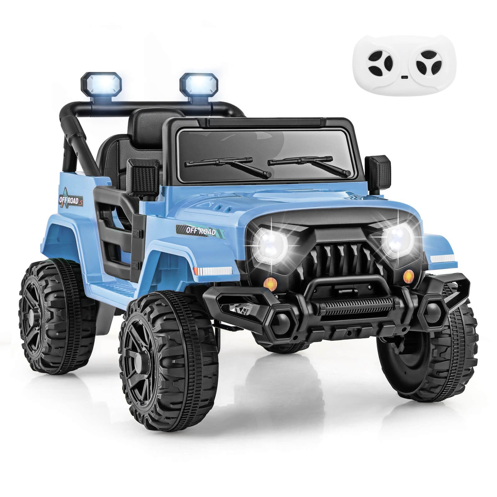 12V Kids Ride-On Truck Car with Remote Control, Threaded Wheels, 3 Speeds, and LED Lights Trend Times 0