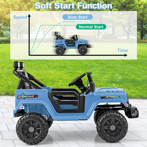12V Kids Ride-On Truck Car with Remote Control, Threaded Wheels, 3 Speeds, and LED Lights Trend Times 7