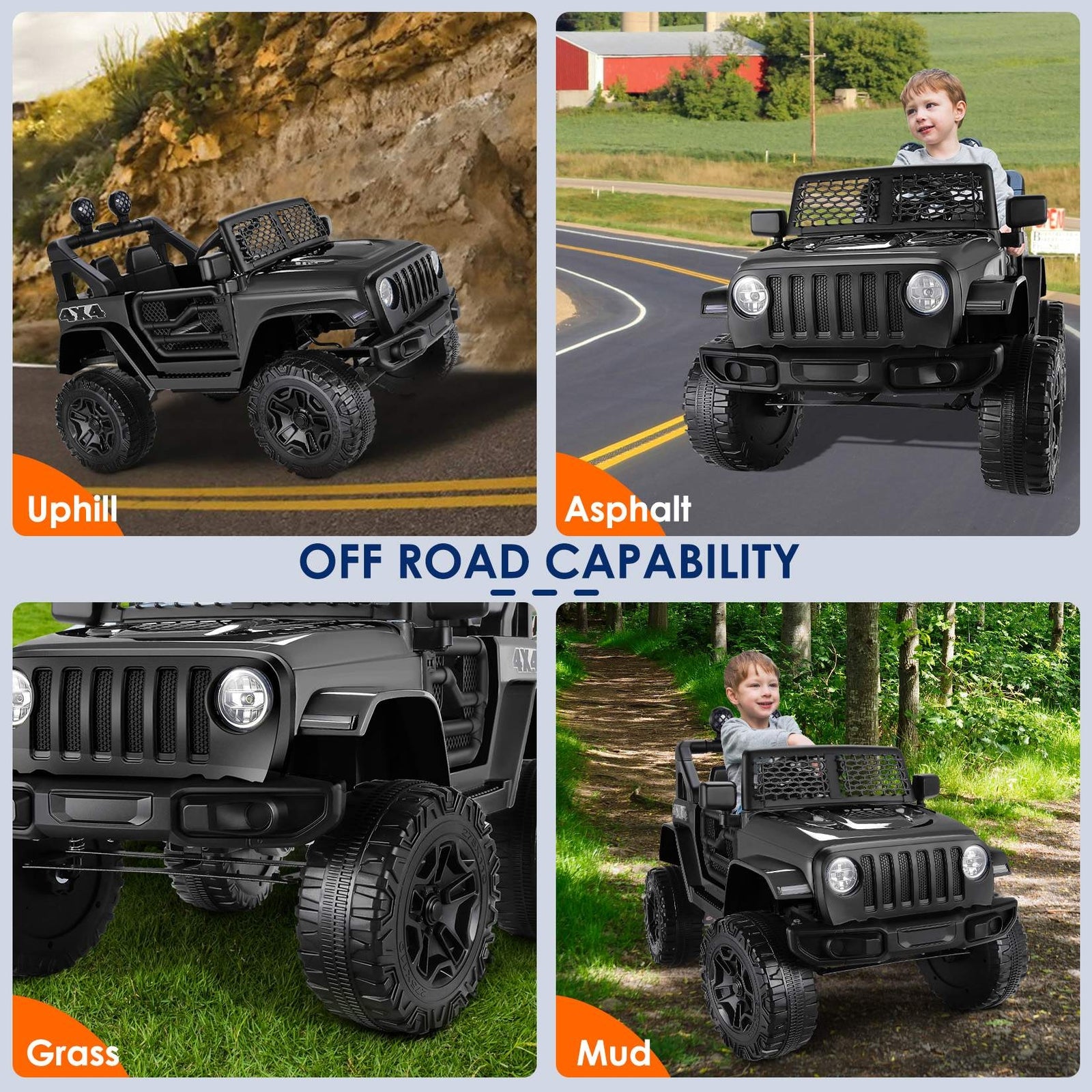 12V Kids Electric Ride-On Truck with Music, LED Lights, Remote Control, 3 Speeds, AUX and USB Ports Trend Times 12