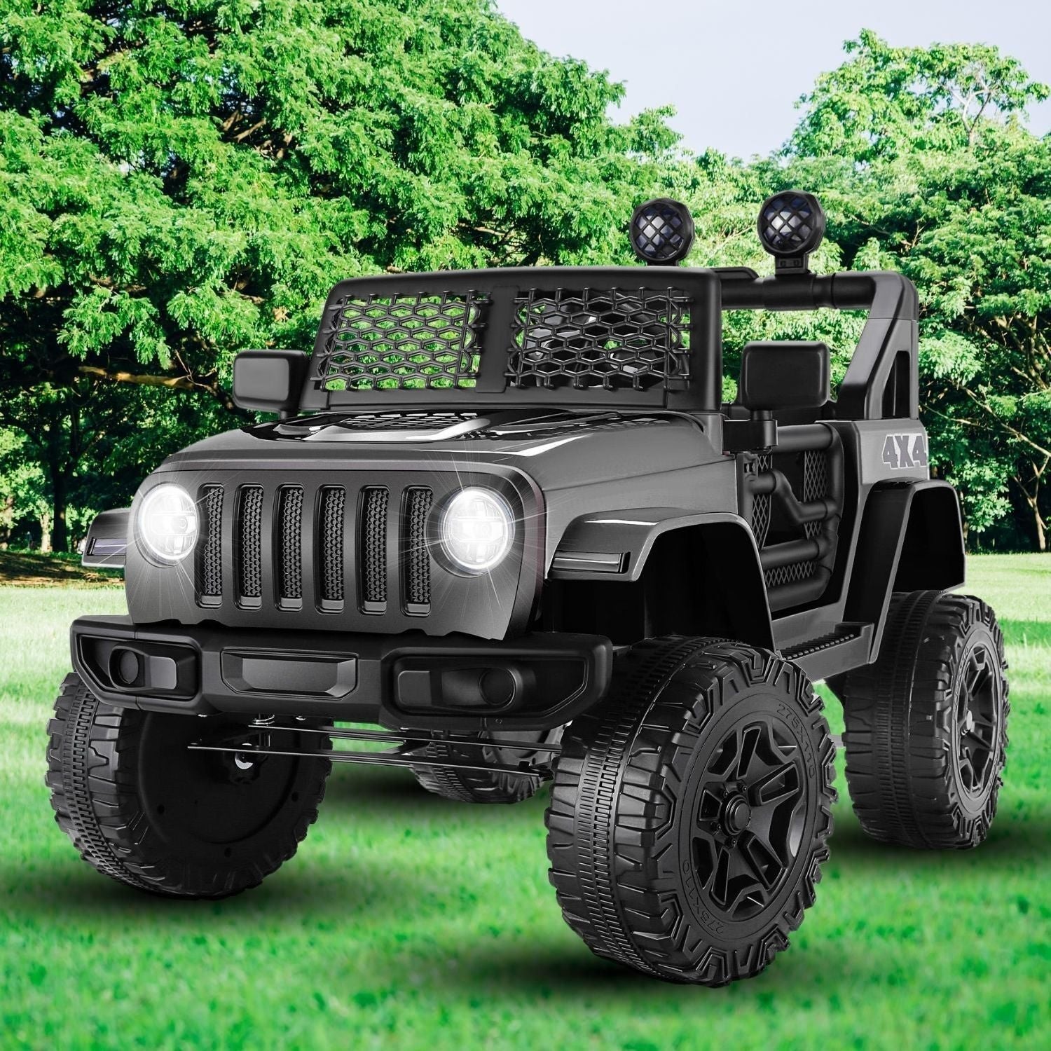 12V Kids Electric Ride-On Truck with Music, LED Lights, Remote Control, 3 Speeds, AUX and USB Ports Trend Times 6