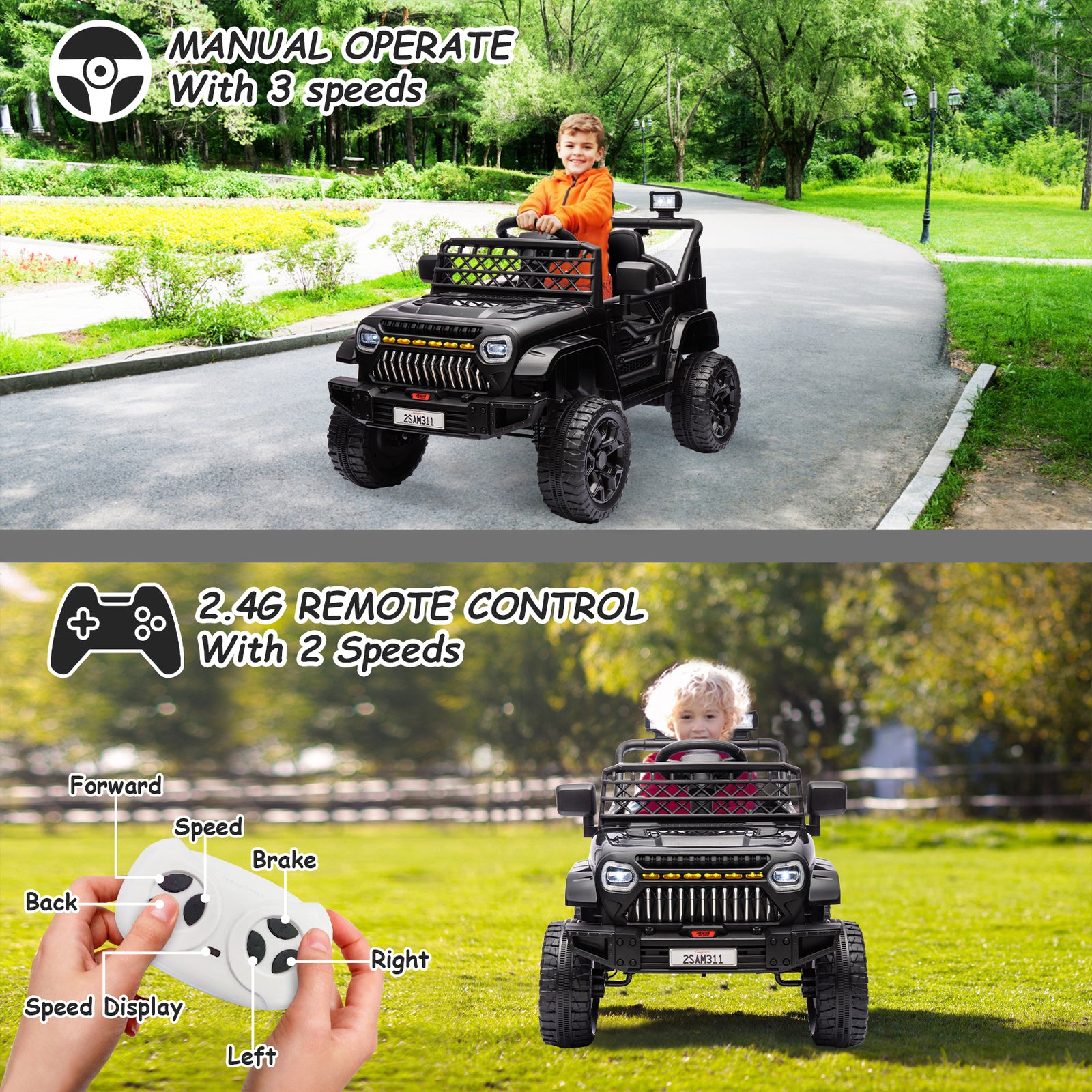 12V Electric Kids Ride-On Truck Toy with 2.4G Remote Control for Boys and Girls Trend Times 13