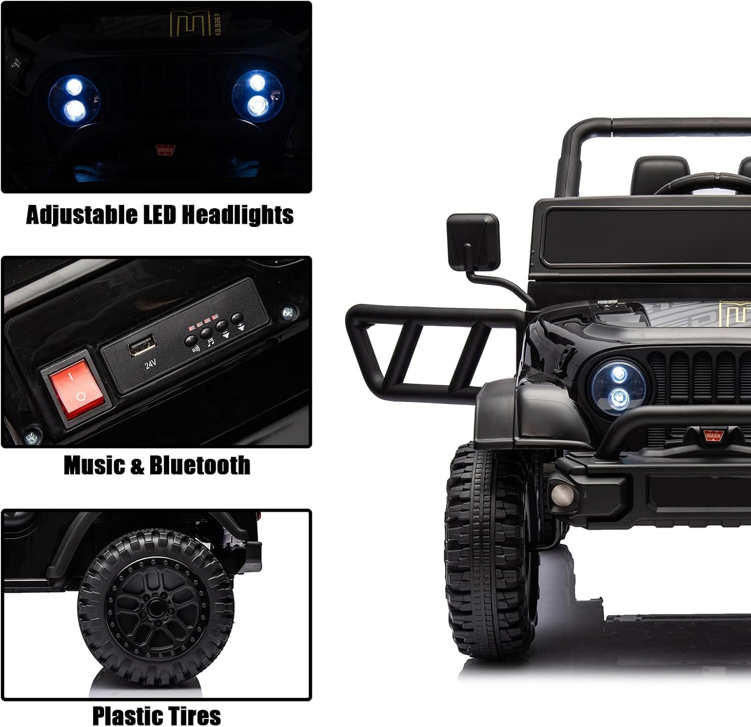 12V Kids Electric Ride-On UTV Truck with Remote Control and Bluetooth Off-Road Toy Car Trend Times 4