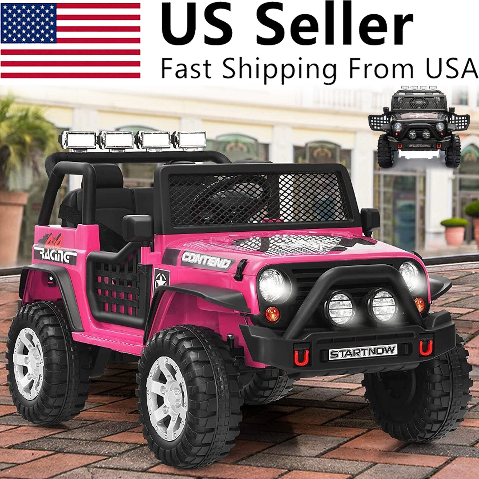 12V Electric 2-Seater Kids Ride-On Jeep Truck with Remote Control Toy Car Trend Times 1