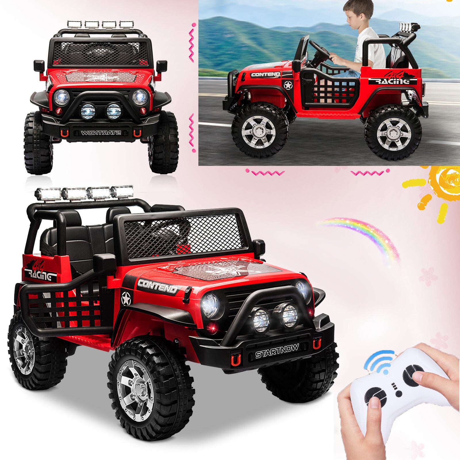12V Kids Electric Ride-On Jeep Truck with Remote Control Toy Car Trend Times 9