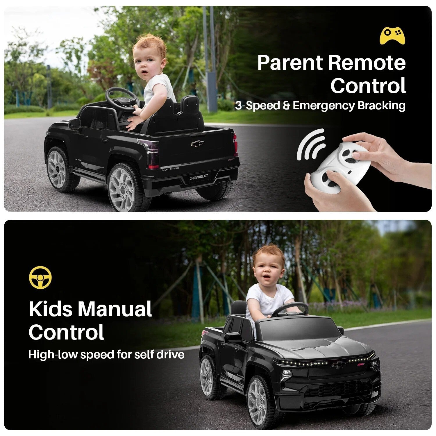 12V Kids Electric Ride-On Truck Licensed Chevrolet Silverado with Remote Control Toy Trend Times 22