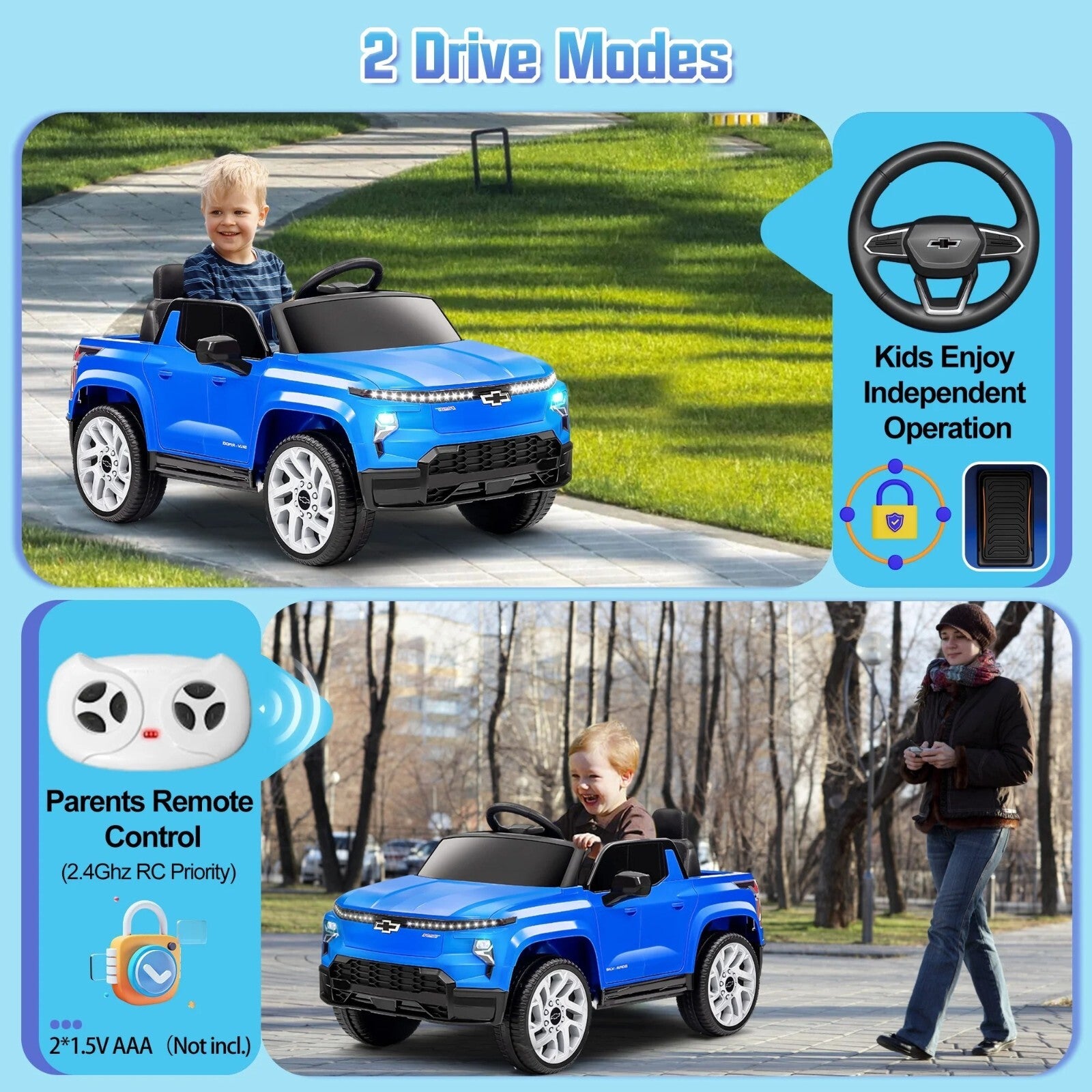 12V Kids Electric Ride-On Truck Licensed Chevrolet Silverado with Remote Control Toy Trend Times 8