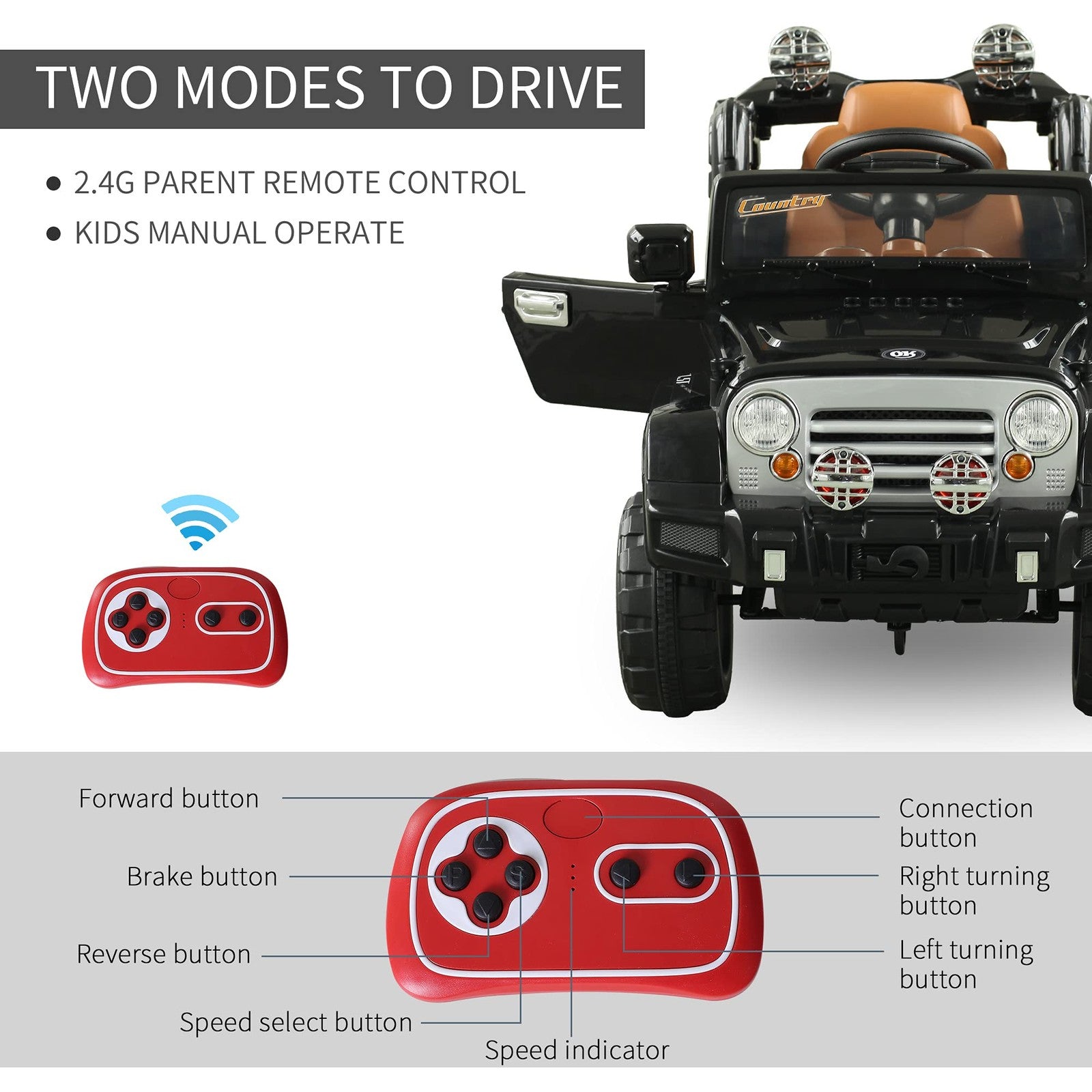 12V Kids Ride-On Off-Road Electric Truck with MP3 Connection and Working Horn Trend Times 4