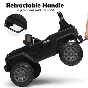 12V Kids Ride-On RC Truck with Spring Suspension, LED Lights, Music, and Trunk – Black Trend Times 8